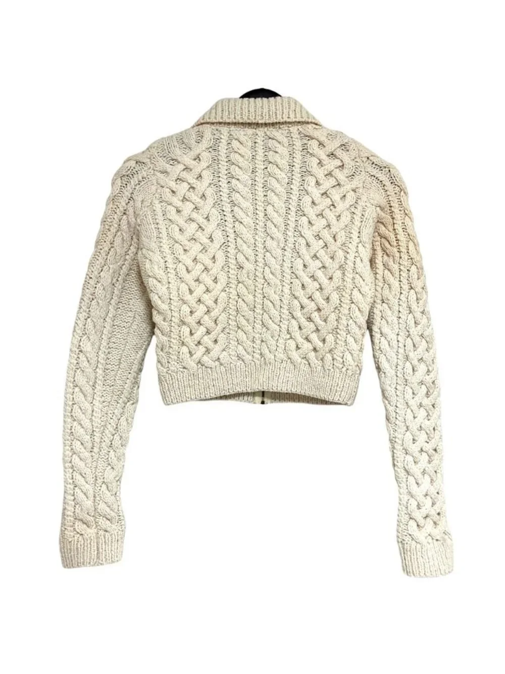Gucci Era Short Length Zip Up Cable Knit Jacket S Off White - Picture 2 of 8